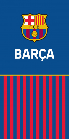 Carbotex badlaken FC Barcelona 70 x 140 cm katoen rood/ - Blauw