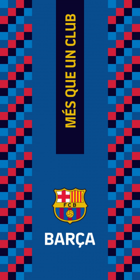 Carbotex badlaken FC Barcelona 70 x 140 cm katoen/rood - Blauw