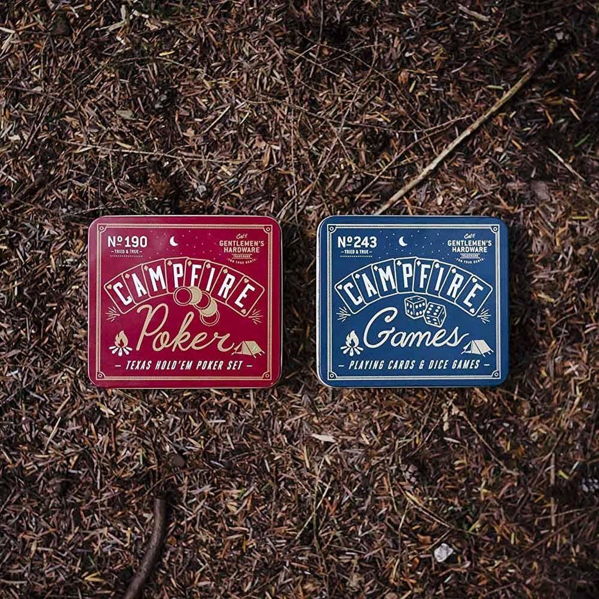 Gentlemen&apos;s Hardware pokerset Campfire 12 x 11 x 4 cm 3 delig - Rood