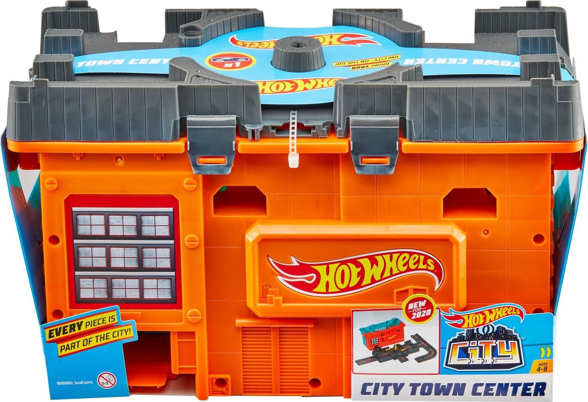 Hot Wheels racebaanset City Town Center 13 delig - Oranje