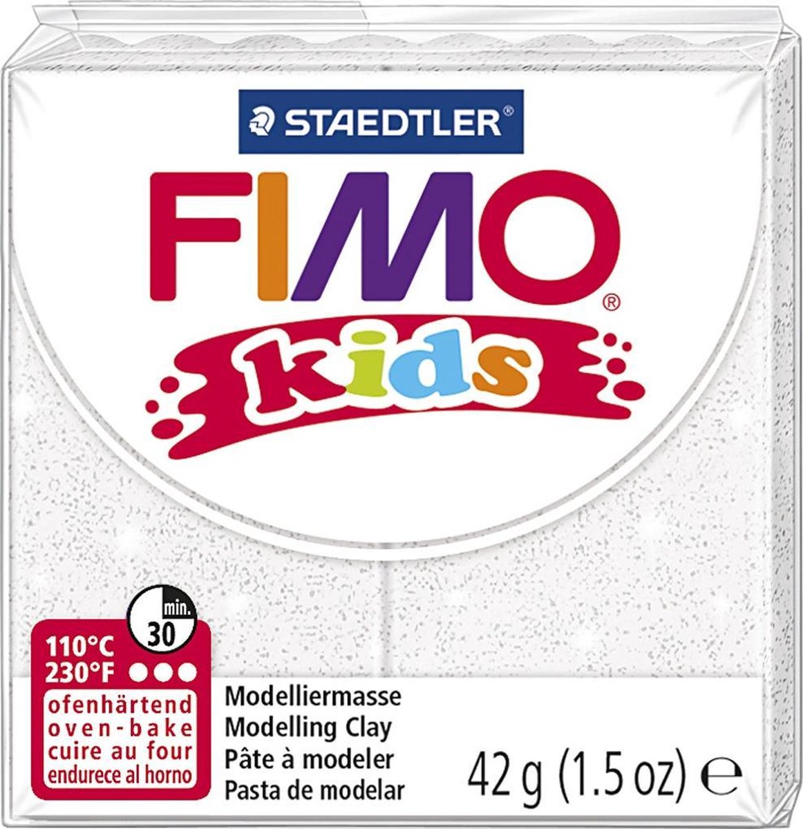 Staedtler Fimo Kids boetseerklei 42 gram glitter - Wit