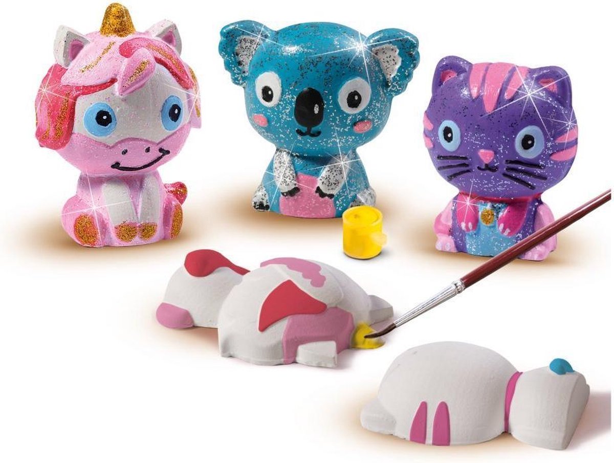 Ses gipsgieten glitterdieren junior 8 delig