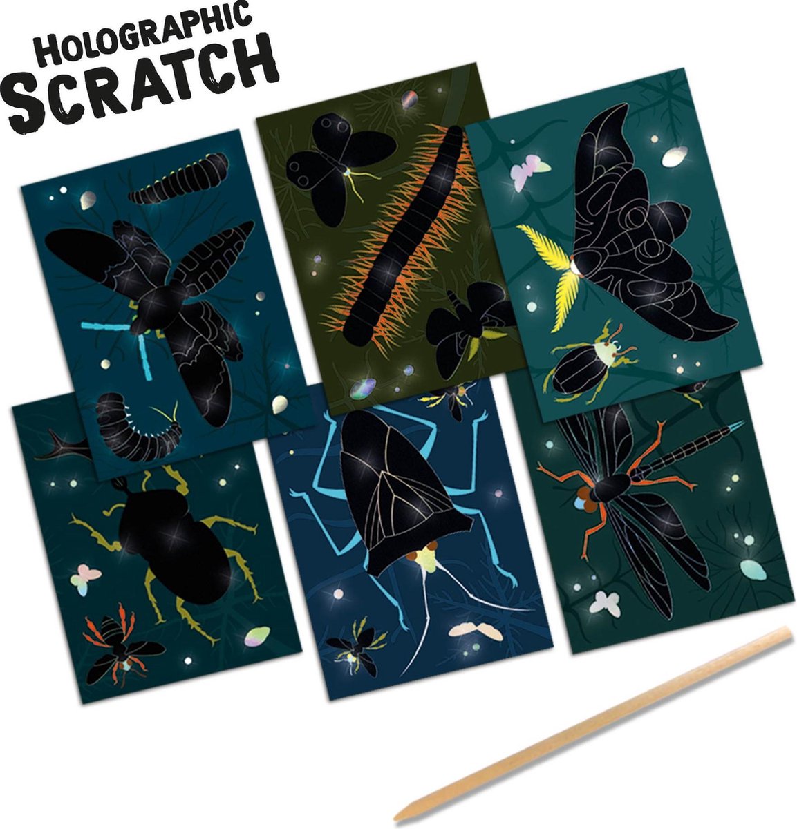 Ses krasvellen holografische insecten junior 7 delig