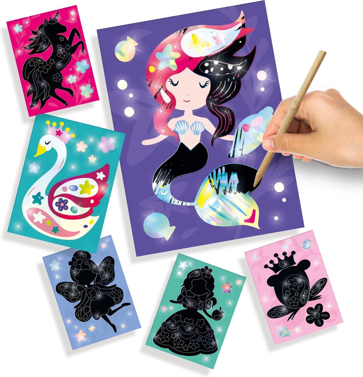 Ses krasvellen holografische sprookjes junior 7 delig