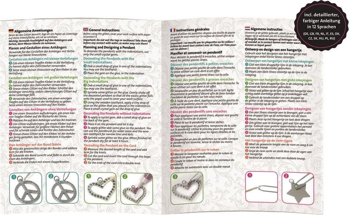 Lena sieradenset meisjes 24 x 23,5 cm staal/kunstleer/karton