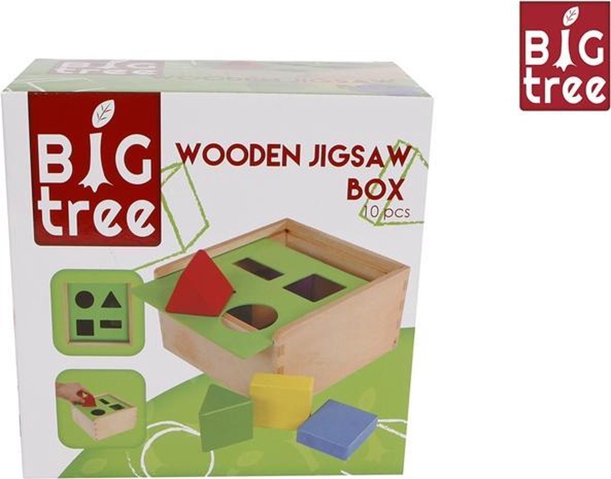 Big tree vormenstoof junior 18 x 10 cm hout 10 delig - Groen