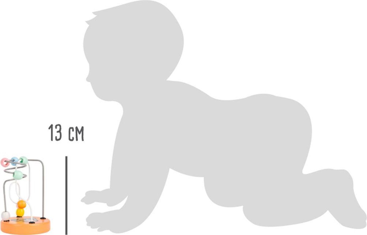 Small Foot kralenframe wasbeer junior 13 cm hout/staal - Oranje