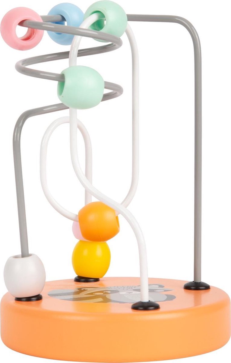 Small Foot kralenframe wasbeer junior 13 cm hout/staal - Oranje