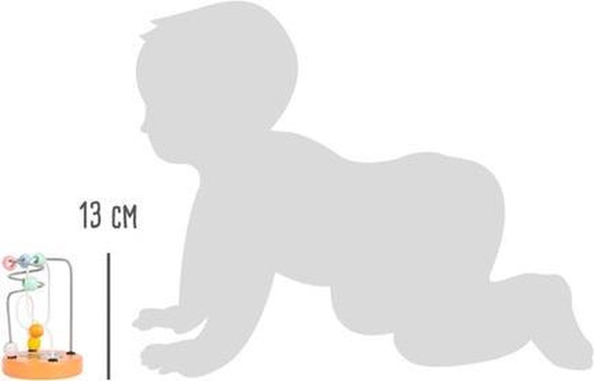 Small Foot kralenframe wasbeer junior 13 cm hout/staal - Oranje