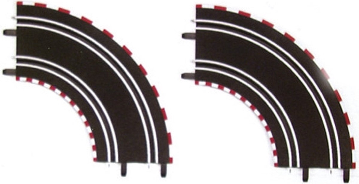 Carrera Go Bocht baanstuk 1/90 graden 2 stuks - Zwart