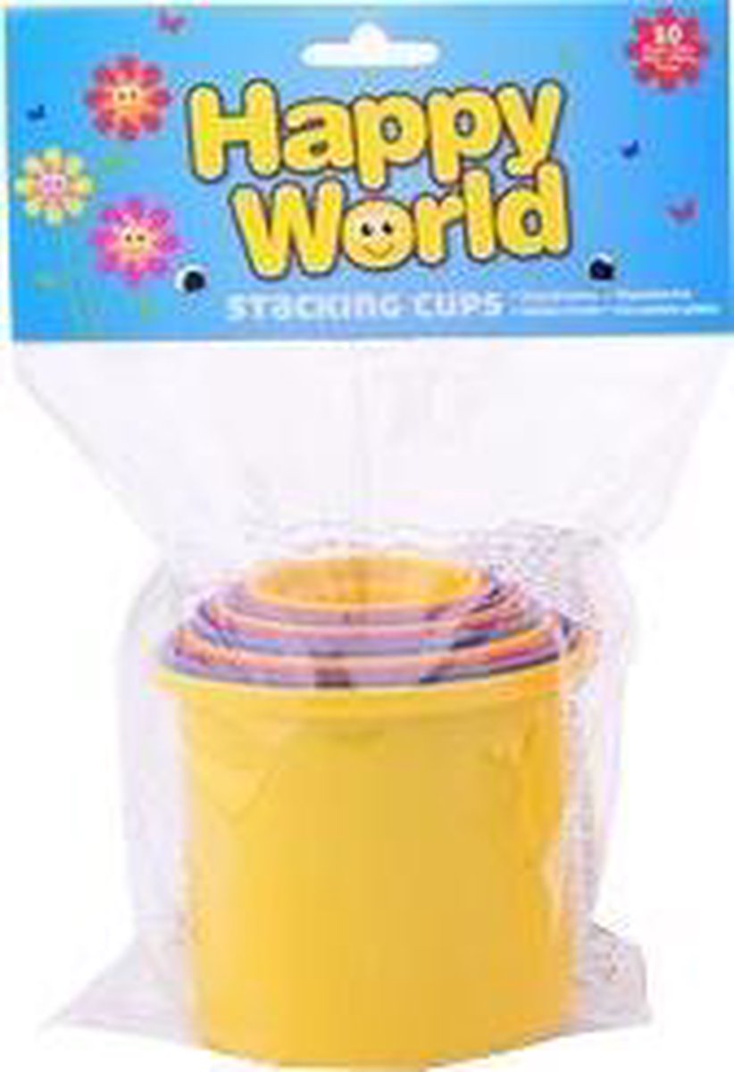 Johntoy stapelbekers Happy World 10 stuks