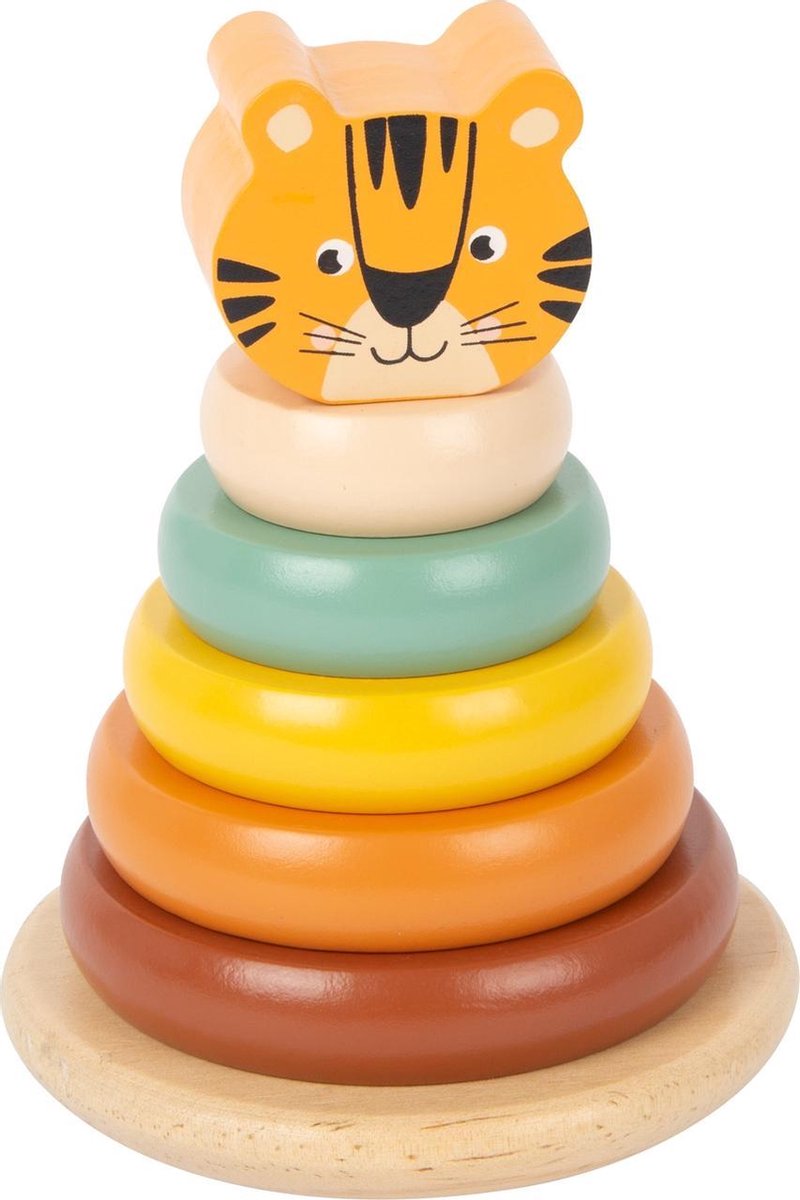 Small Foot stapeltoren tijger safari junior 14 cm hout 7 delig