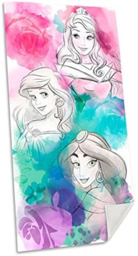 Kids Licensing handdoek prinses meisjes katoen 150 x 75 cm wit - Groen