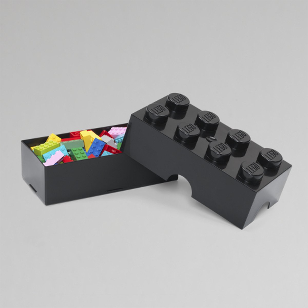 Lego broodtrommel Brick 8 junior 20 x 10 x 7,5 cm PP - Zwart