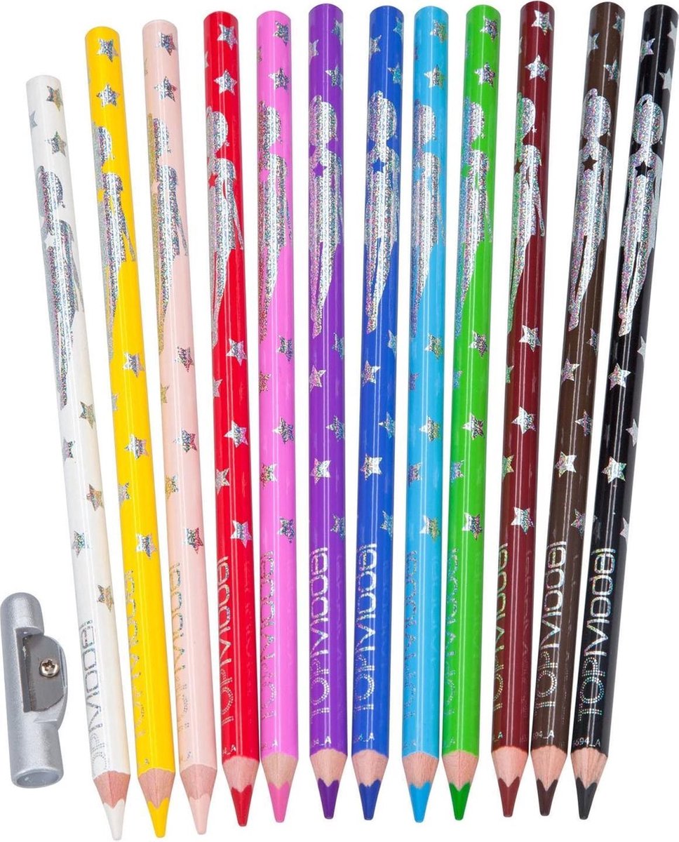 Depesche TOPModel kleurpotloden set Basic meisjes 18 cm hout 14 delig