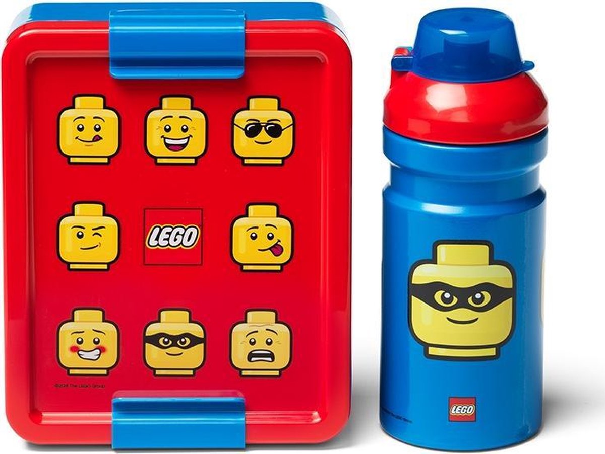 Lego lunchset Iconic junior 17 x 13,5 cm pp rood/ 2 delig - Blauw