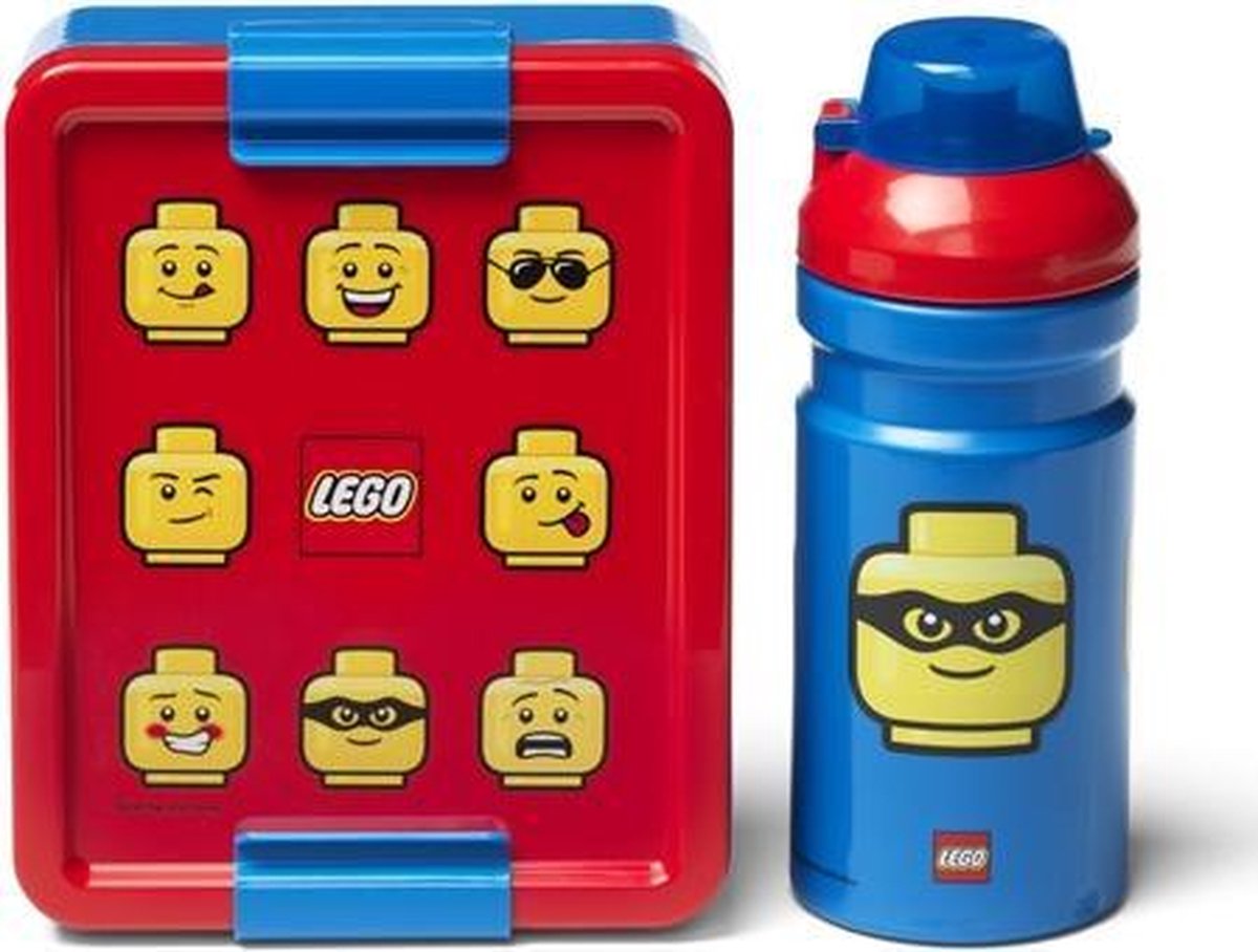 Lego lunchset Iconic junior 17 x 13,5 cm pp rood/ 2 delig - Blauw