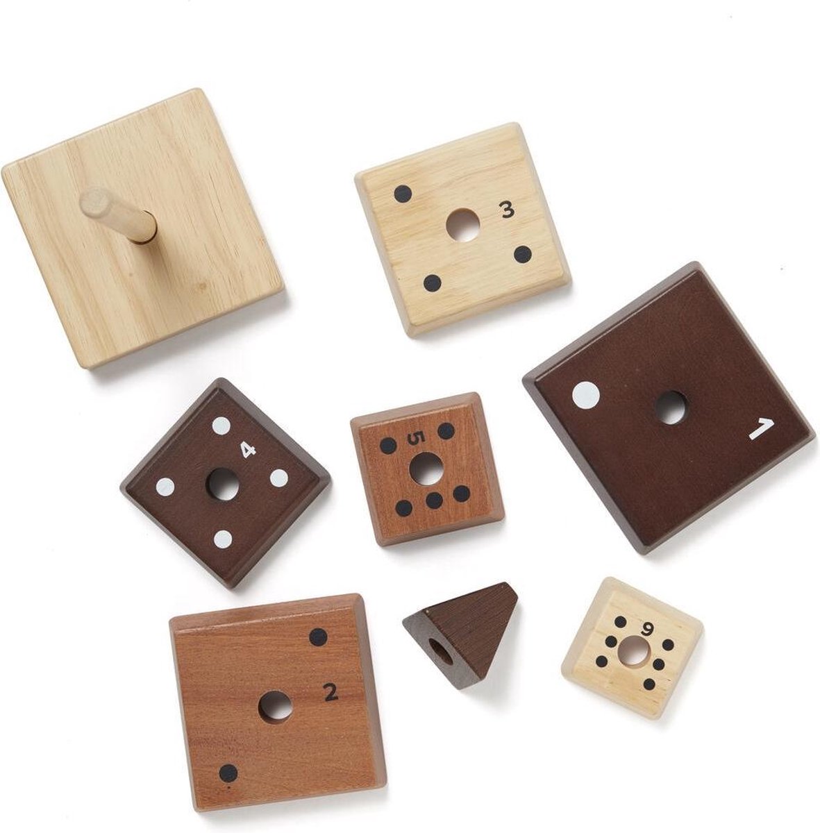 Kid&apos;s Concept stapeltoren Piramide 18,5 cm hout 8 delig - Bruin