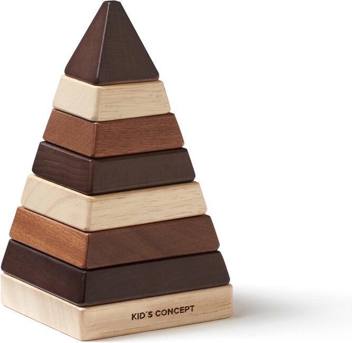 Kid&apos;s Concept stapeltoren Piramide 18,5 cm hout 8 delig - Bruin