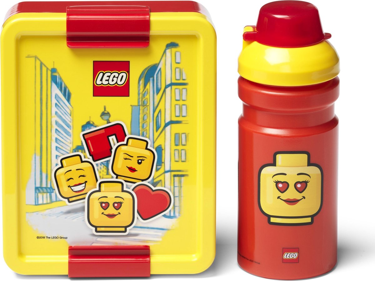 Lego lunchset Iconic junior 17 x 13,5 cm pp rood/geel 2 delig