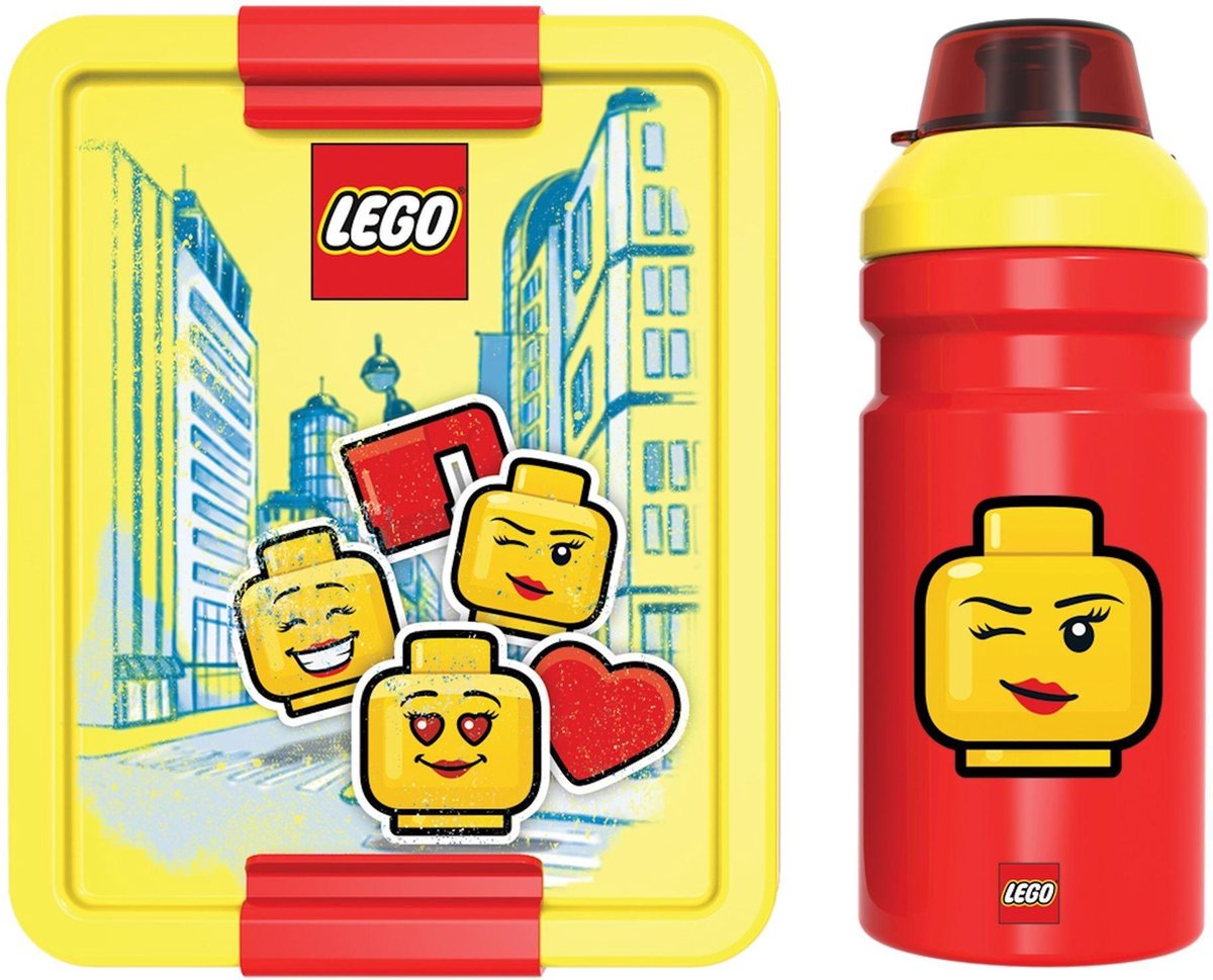 Lego lunchset Iconic junior 17 x 13,5 cm pp rood/geel 2 delig