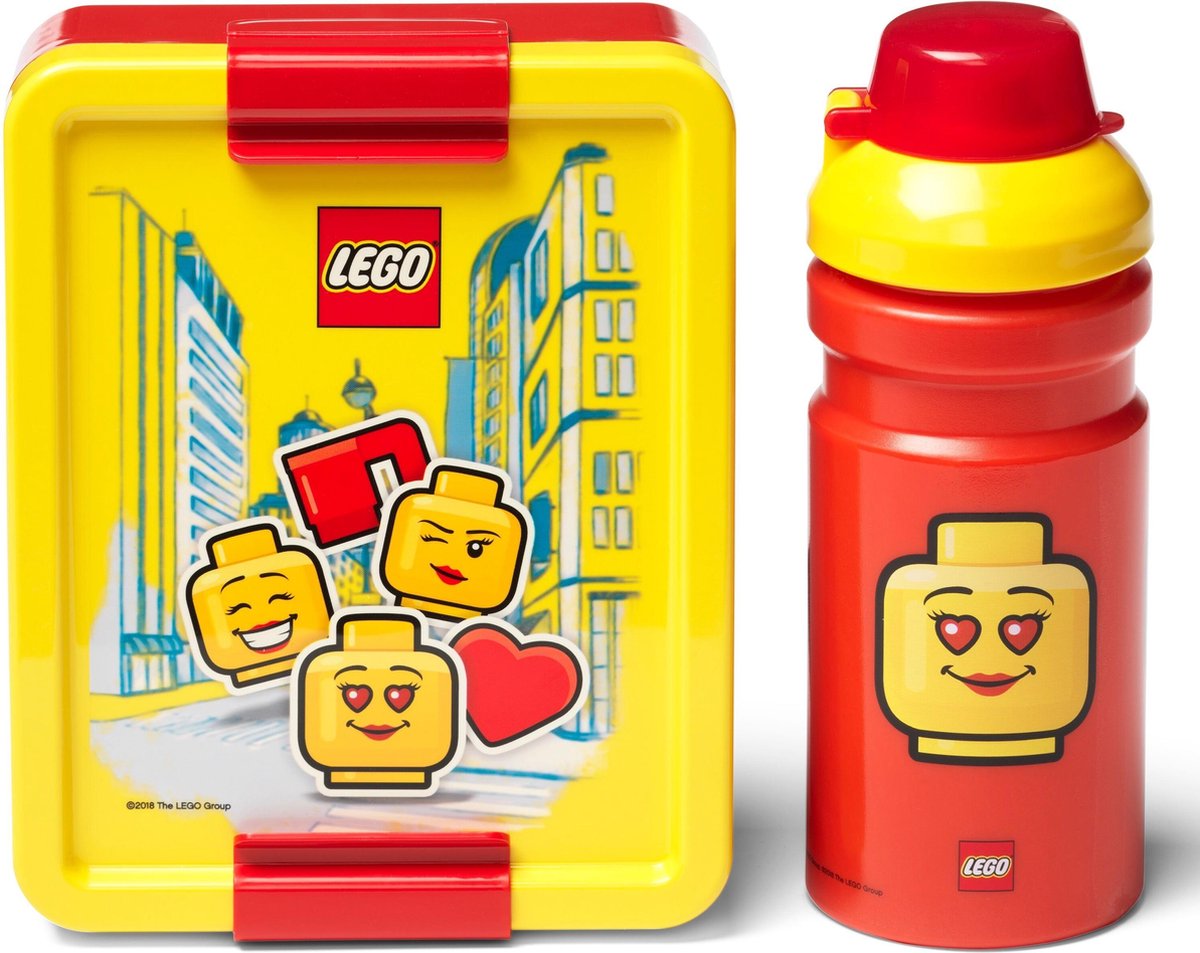 Lego lunchset Iconic junior 17 x 13,5 cm pp rood/geel 2 delig