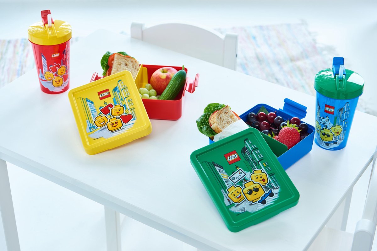 Lego lunchset Iconic junior 17 x 13,5 cm pp rood/geel 2 delig