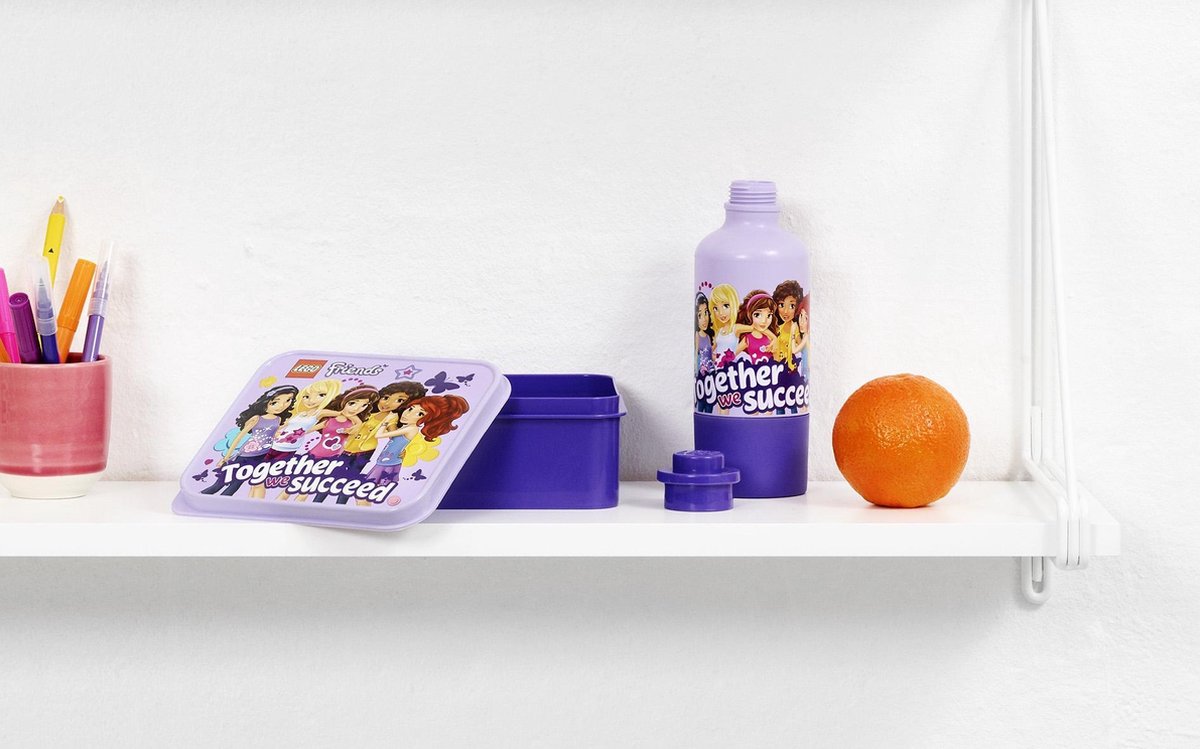 Lego lunchset Friends meisjes 17 x 13,5 cm pp roze/ 2 delig - Paars