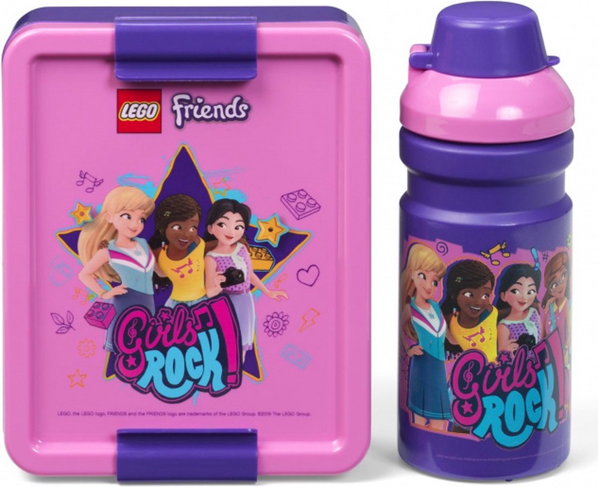 Lego lunchset Friends meisjes 17 x 13,5 cm pp roze/ 2 delig - Paars