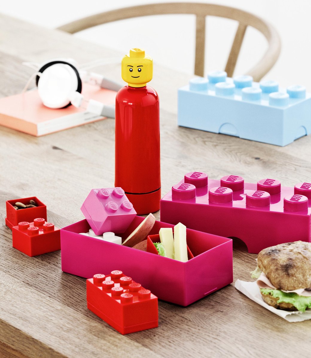 Lego broodtrommel Brick 8 junior 20 x 10 x 7,5 cm PP - Roze