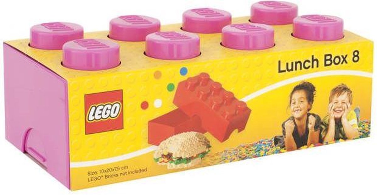 Lego broodtrommel Brick 8 junior 20 x 10 x 7,5 cm PP - Roze