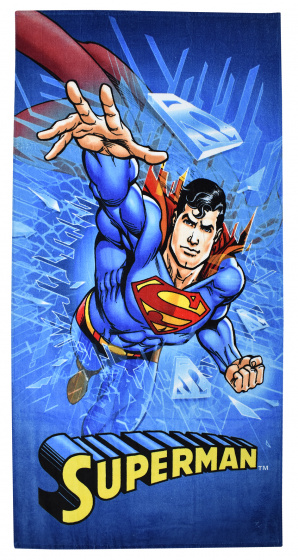 DC Comics badhanddoek Superman jongens 70 x 140 cm katoen - Blauw