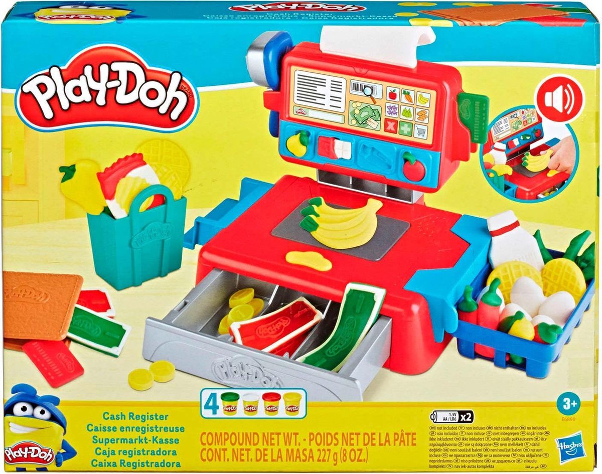 Hasbro Play Doh kleiset met kassa junior 28 cm 16 delig