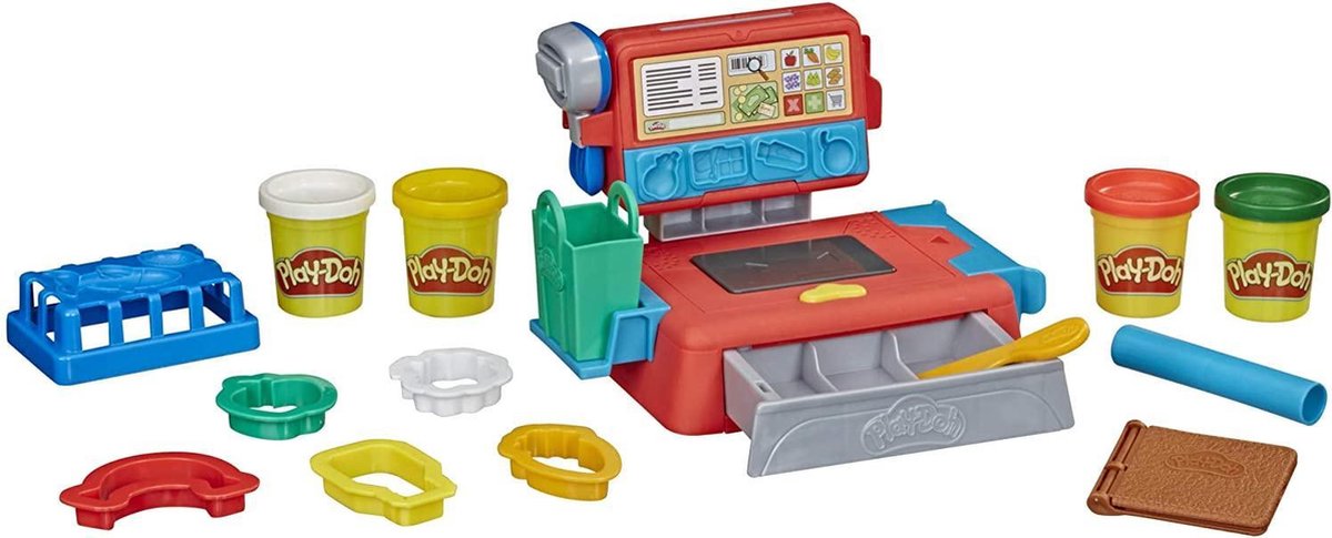 Hasbro Play Doh kleiset met kassa junior 28 cm 16 delig