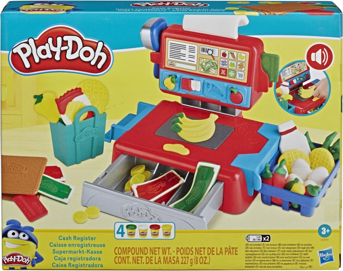 Hasbro Play Doh kleiset met kassa junior 28 cm 16 delig