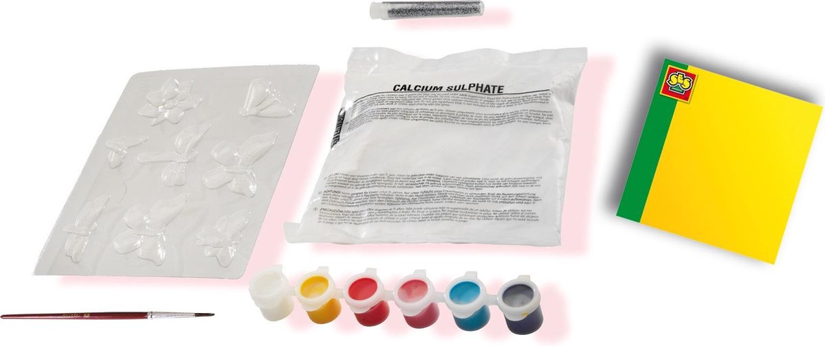 Ses gips gieten en schilderen Vlinders junior 4 delig
