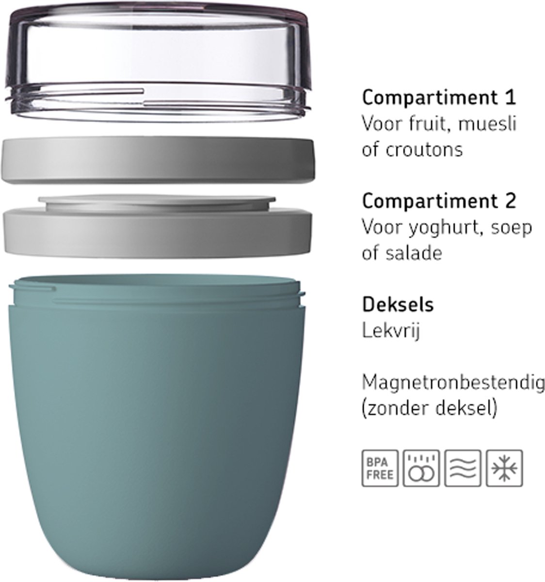 Rosti Mepal lunchpot Ellipse 700 ml polypropyleen blauw/grijs