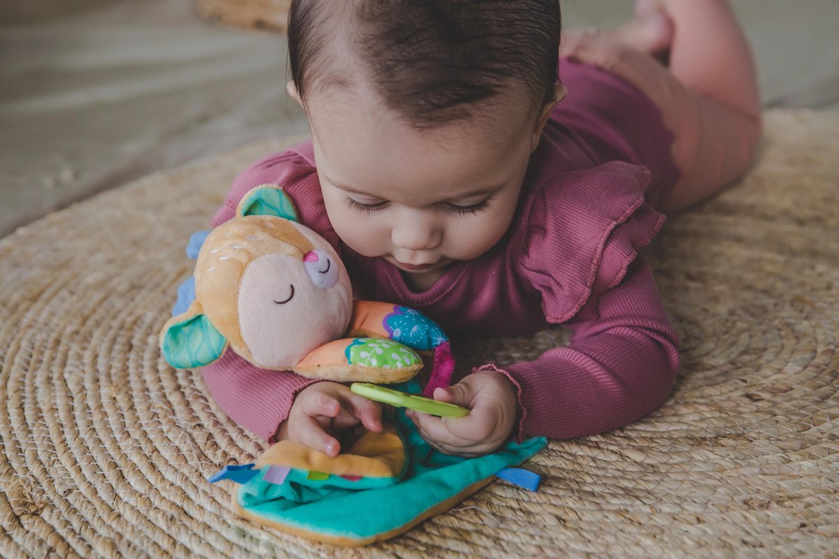 Vtech knuffeldoekje 2 in 1 hertje 27,9 cm pluche mintgroen