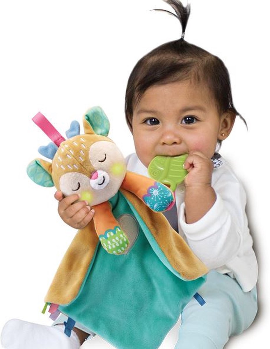 Vtech knuffeldoekje 2 in 1 hertje 27,9 cm pluche mintgroen