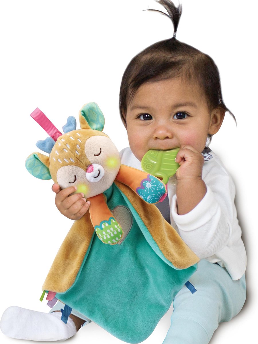 Vtech knuffeldoekje 2 in 1 hertje 27,9 cm pluche mintgroen