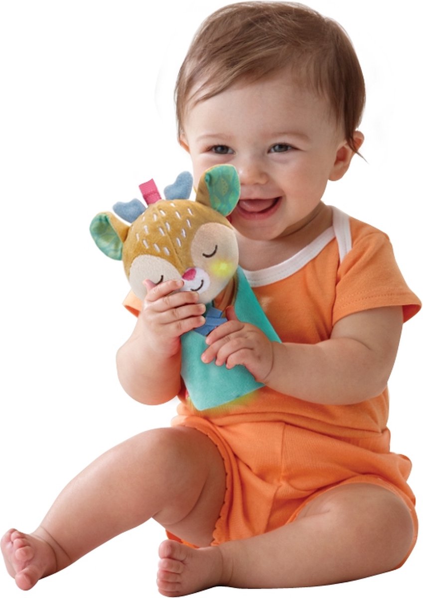 Vtech knuffeldoekje 2 in 1 hertje 27,9 cm pluche mintgroen