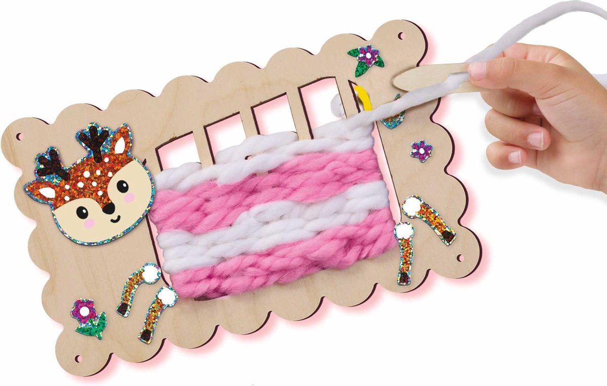 Ses handwerkset Ik leer weven junior touw/hout 8 delig