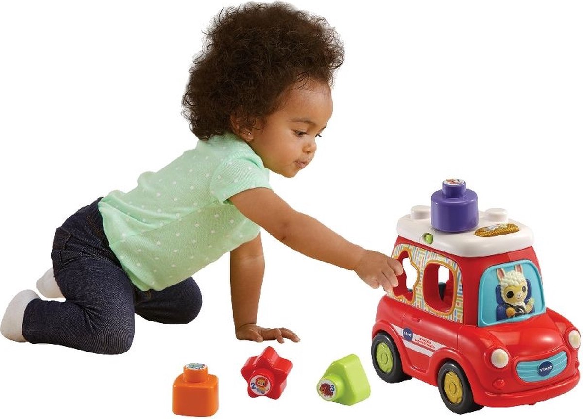 Vtech Vrolijke Vormenauto 25 cm 5 delig - Rood