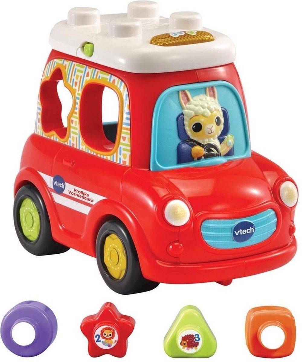 Vtech Vrolijke Vormenauto 25 cm 5 delig - Rood