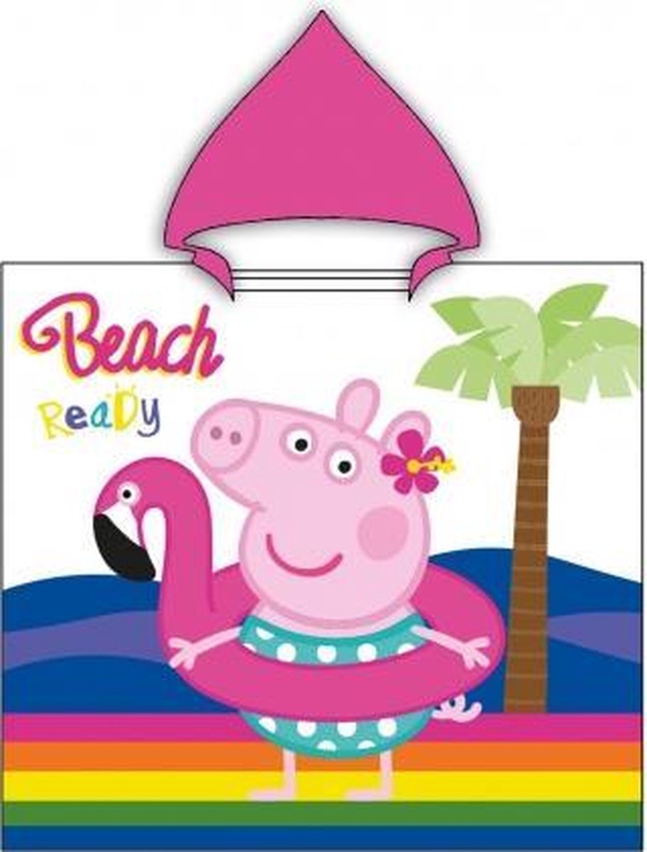Nickelodeon poncho Peppa Pig 60 x 120 katoen - Roze