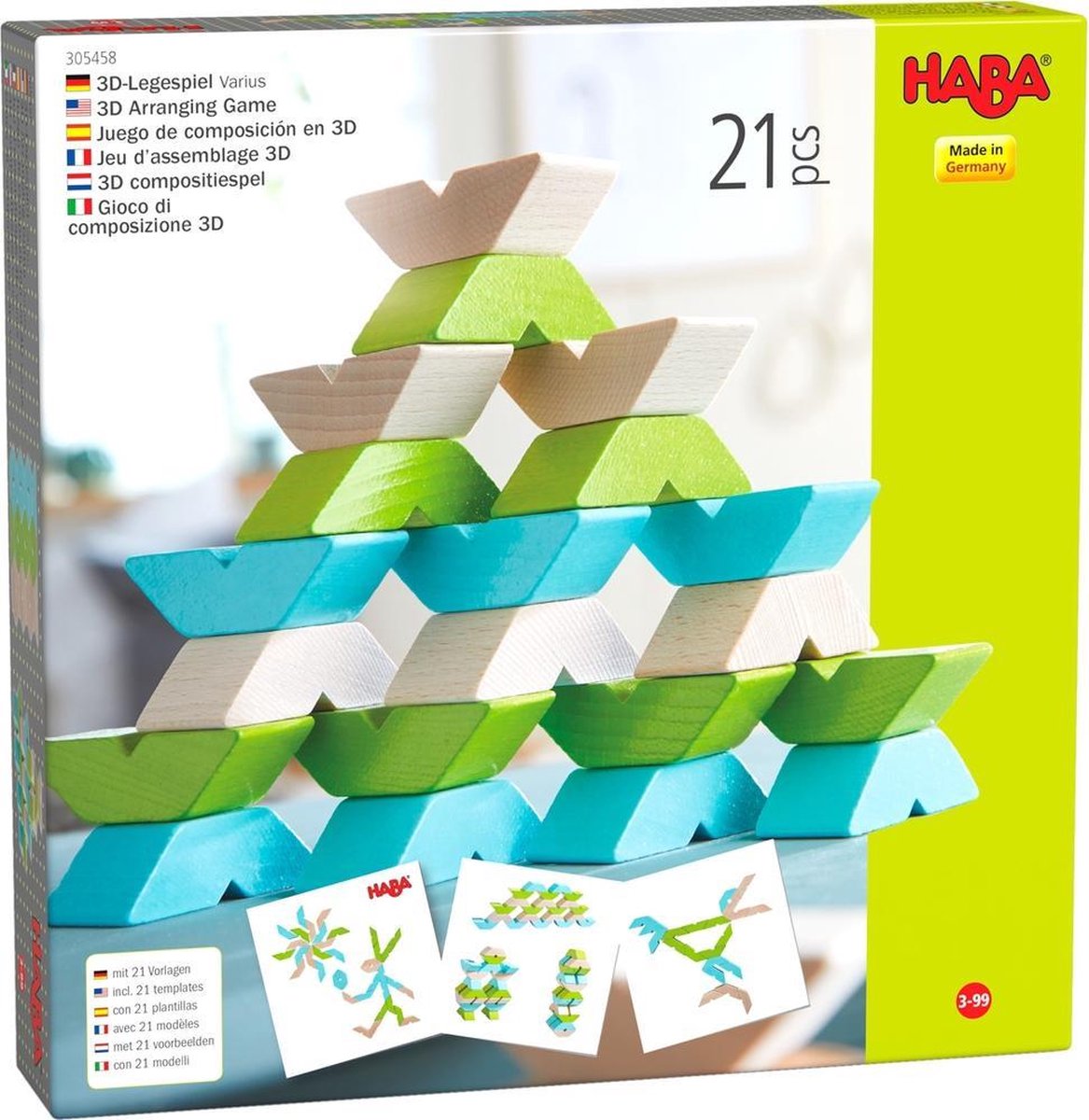 HABA stapelblokken 3D compositie 15 cm junior hout 22 delig