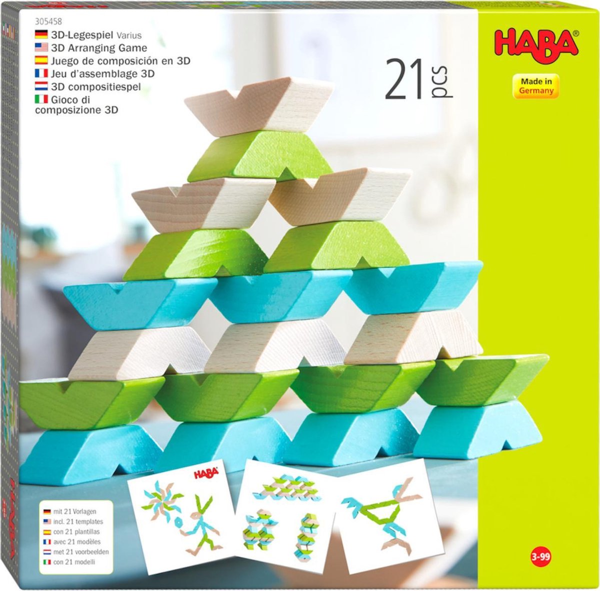 HABA stapelblokken 3D compositie 15 cm junior hout 22 delig