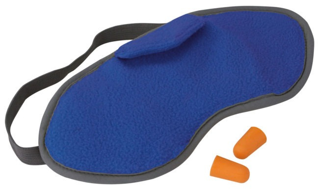 Travelsafe slaapmasker met oordoppen polyester blauw/oranje 3 delig