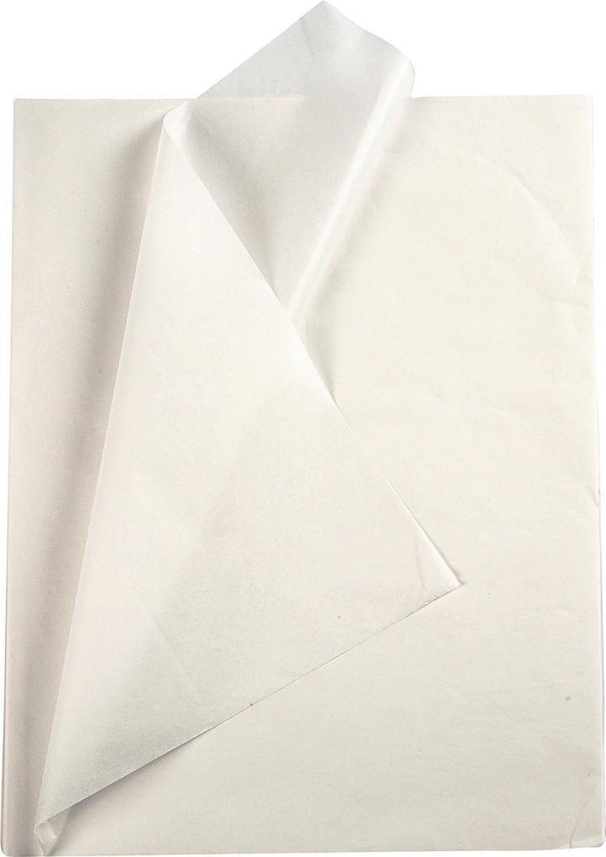 Creotime tissuepapier 50 x 70 cm papier 25 stuks - Wit