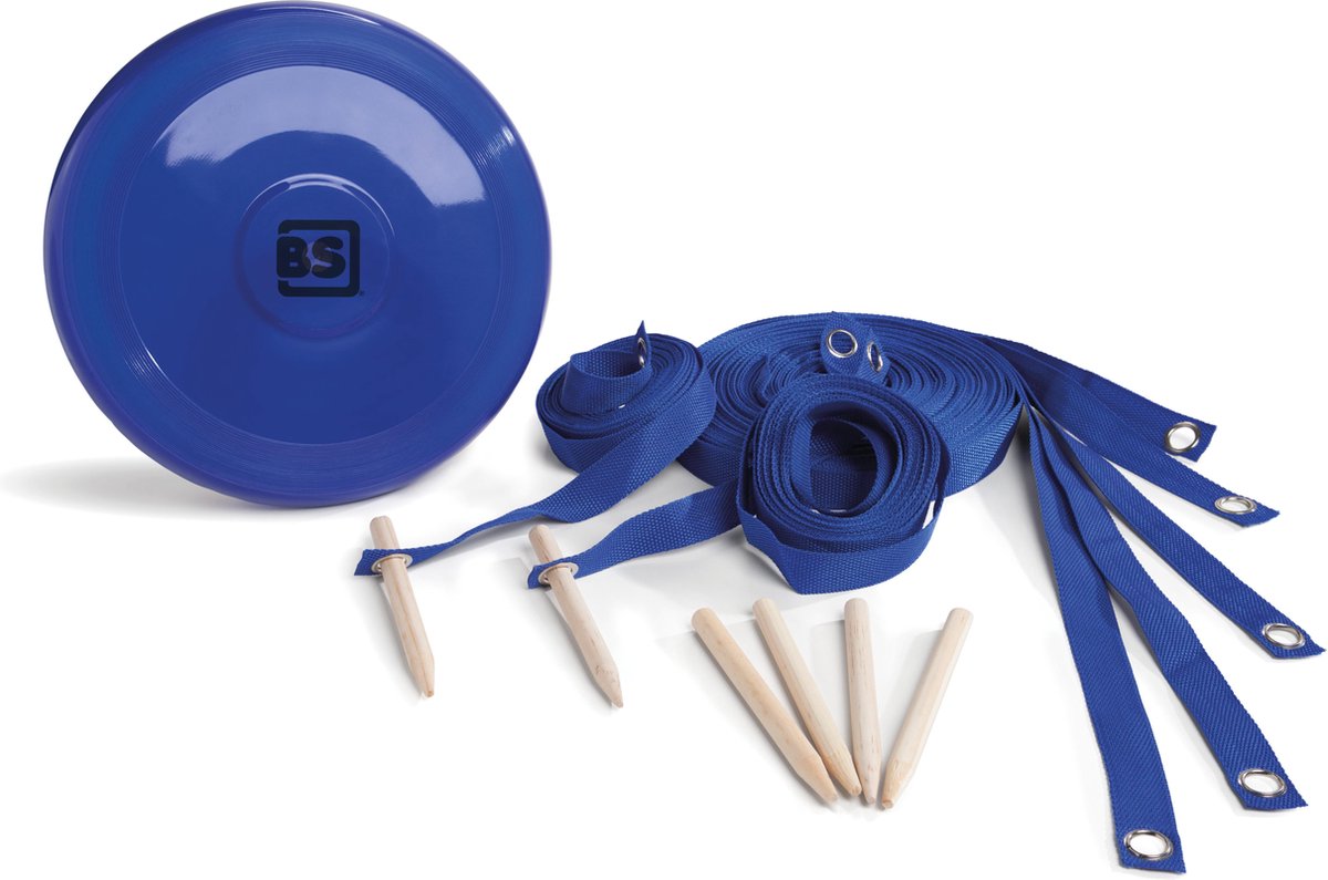 BS Toys frisbeeset Ultimate Disk hout 8 delig - Blauw